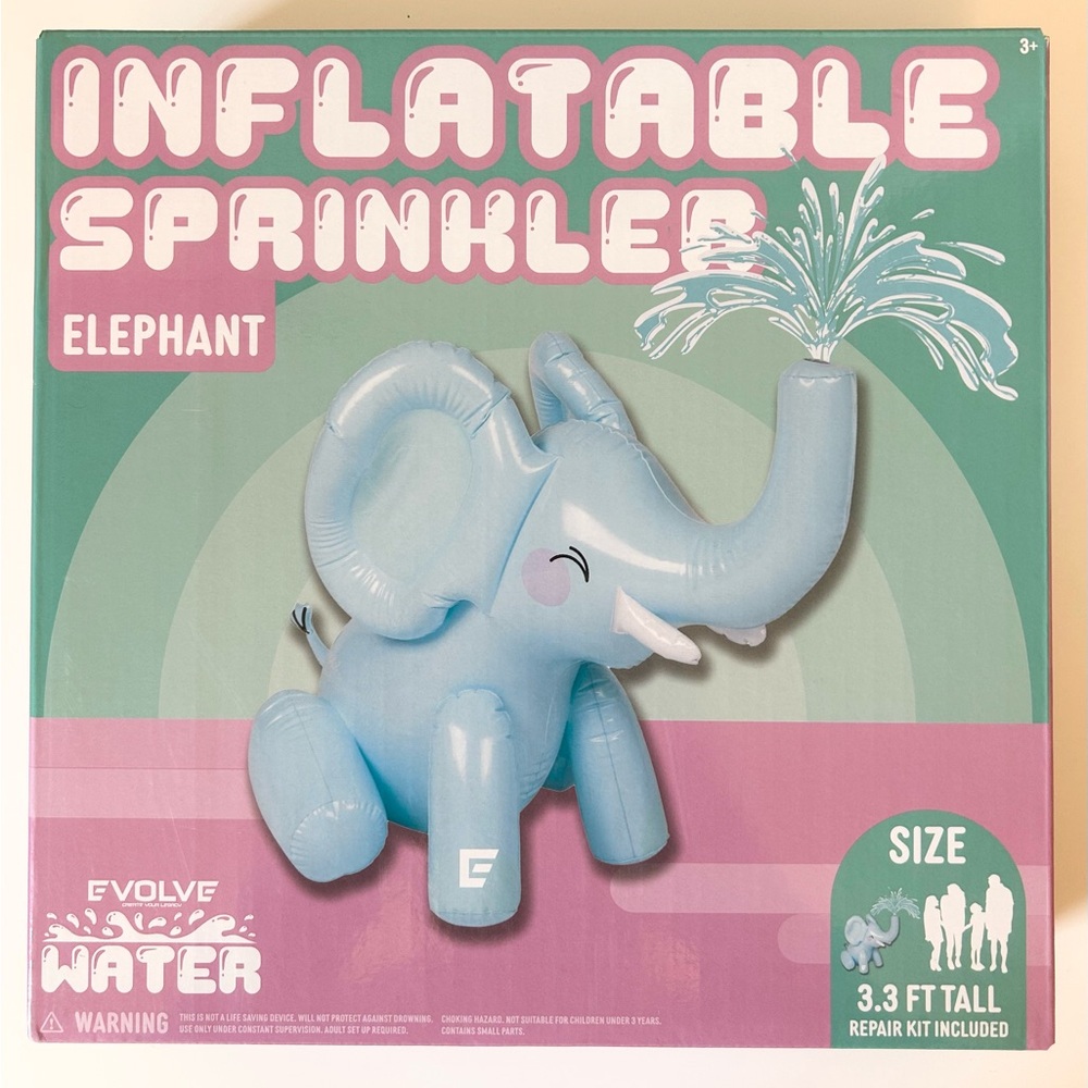 Evolve Inflatable Elephant Sprinkler - Blue